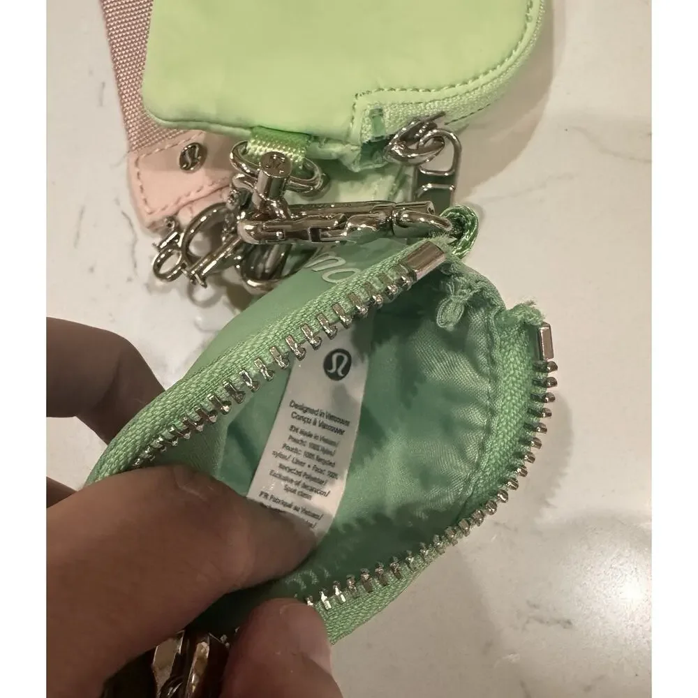 Lululemon Dual Pouch Wristlet Citrus Lime And Green Colorway